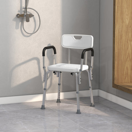 easycomfort easycomfort sedia per doccia in alluminio con altezza regolabile e piedini antiscivolo 51 5x51 5x71 84cm bianco