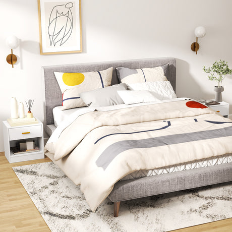 easycomfort easycomfort set 2 comodini moderni in legno con cassetto e ripiano aperto 39x28x41 cm bianco