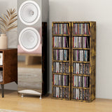 easycomfort easycomfort set 2 librerie scaffale porta cd a 6 ripiani ad altezza regolabile in legno 21x19 2x88 3 cm marrone