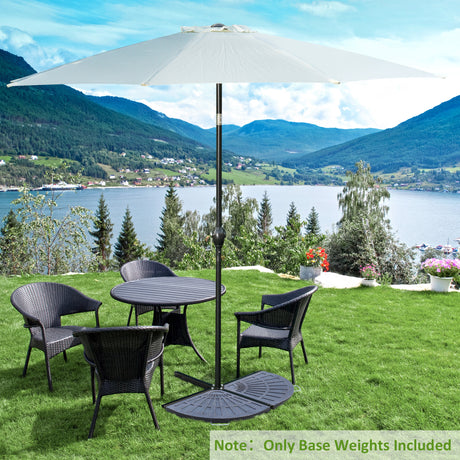 easycomfort easycomfort set 2 pesi per ombrellone a base a croce da 28 kg con design a ventaglio in colofonia 66x47x4 2 cm bronzo