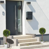 easycomfort easycomfort set 2 piante artificiali verdi a sfera con fiori di lavanda e vaso con muschio e cemento 24x60 cm