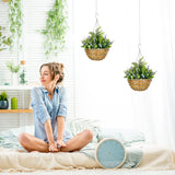 easycomfort easycomfort set 2 piante finte di lavanda con vaso e gancio in pe e vimini 25x34 cm verde e viola