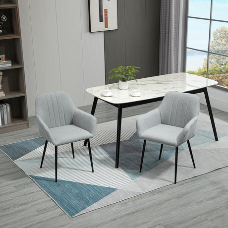 easycomfort easycomfort set 2 sedie da pranzo imbottite con rivestimento e schienale in lino e gambe in ferro stile scandinavo 59 5x56 5x81 cm grigio ean 8055776914855