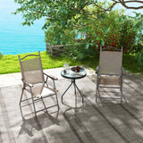 easycomfort easycomfort set 2 sedie pieghevoli da giardino con braccioli e seduta in tessuto traspirante marrone