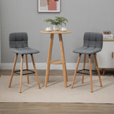 easycomfort easycomfort set 2 sgabelli da bar con schienale e poggiapiedi seduta imbottita in tessuto e gambe in legno 41 5x47x97 5 grigio