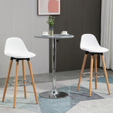 easycomfort easycomfort set 2 sgabelli da bar stile nordico con schienale cuscino e poggiapiedi legno e plastica bianco