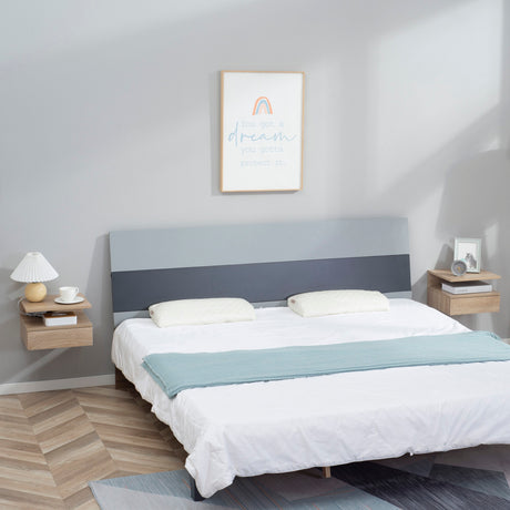 easycomfort easycomfort set da 2 comodini moderni sospesi con cassetto e ripiano in legno 35x32x22 5cm rovere