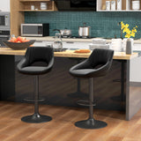 easycomfort easycomfort set da 2 sgabelli da bar con altezza regolabile poggiapiedi e seduta girevole in finta pelle nero