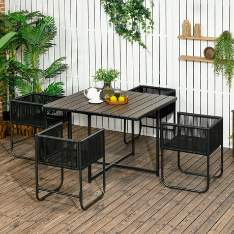 immagine-2-easycomfort-easycomfort-set-da-giardino-5-pezzi-in-rattan-pe-e-acciaio-4-sedie-da-esterno-con-cuscini-e-tavolo-rettangolare