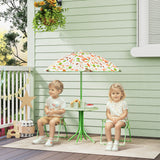 easycomfort easycomfort set da giardino per bambini 2 5 anni con tavolino rotondo 2 sedie pieghevoli e un ombrellone verde