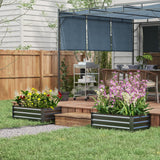 easycomfort easycomfort set di 2 letti per orto rialzato con fondo aperto in acciaio galvanizzato 100x60x30cm grigio