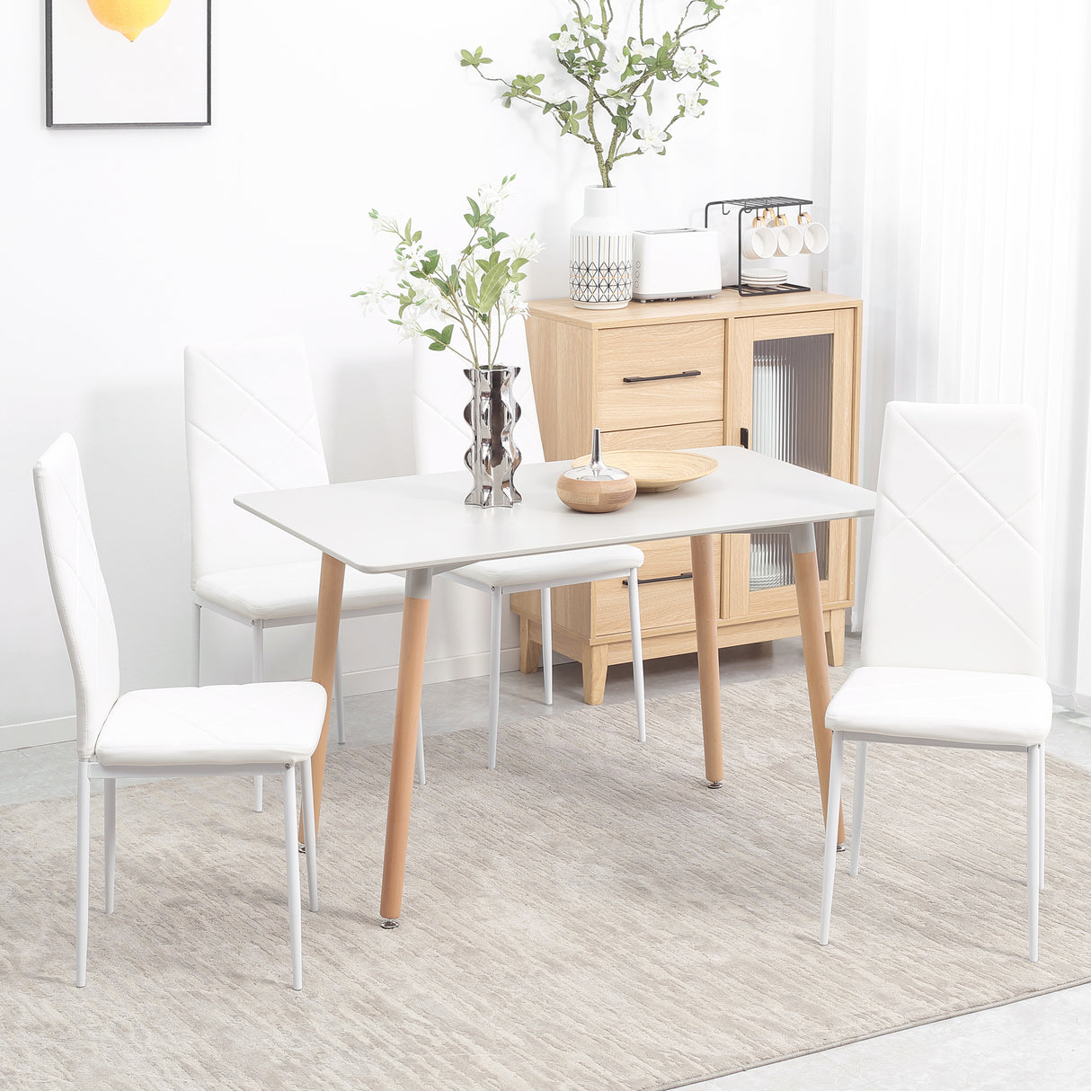 immagine-2-easycomfort-easycomfort-set-di-4-sedie-da-pranzo-con-schienale-alto-in-finta-pelle-e-acciaio-41x50x97cm-bianco