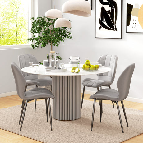 easycomfort easycomfort set di 4 sedie da pranzo moderne per cucina e soggiorno con rivestimento in flanella grigio