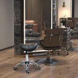 easycomfort easycomfort sgabello da lavoro a sella con ruote e altezza regolabile per negozi parrucchiere e tattoo 52x53x49 61cm nero ean 8054144131412