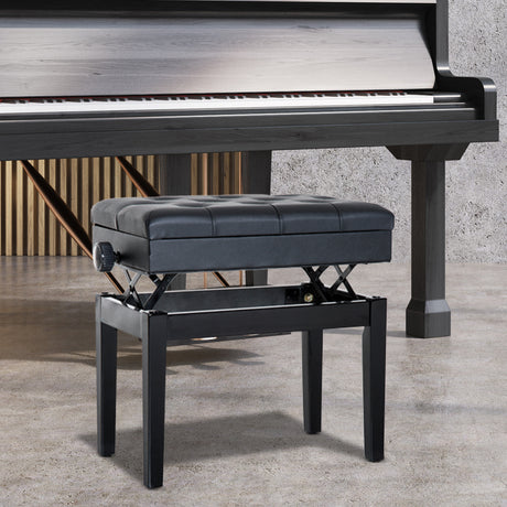 easycomfort easycomfort sgabello per pianoforte con vano contenitore e altezza regolabile nero ean 8055776913476