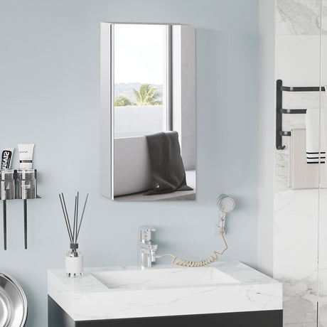 immagine-2-easycomfort-easycomfort-specchiera-bagno-in-acciaio-con-anta-e-vano-contenitore-a-2-ripiani-55x14x30cm