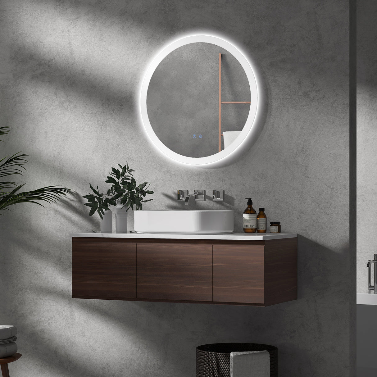 easycomfort easycomfort specchio bagno led antiappannamento con 3 colori e luminosita regolabile in metallo e vetro 70x3 cm