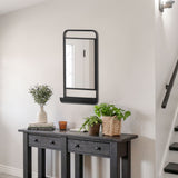 easycomfort easycomfort specchio da parete con mensola inferiore e struttura in metallo 36 2x12x71 7cm nero