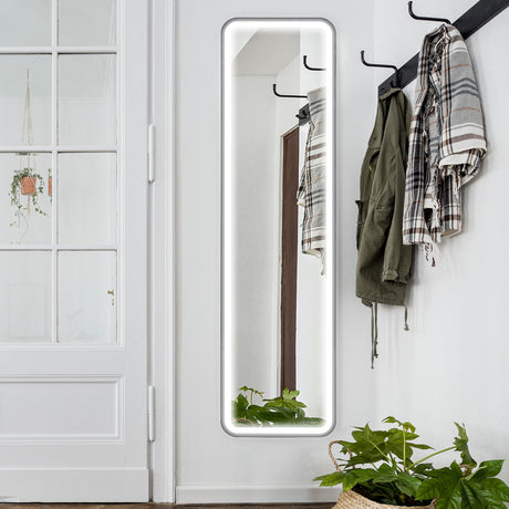 easycomfort easycomfort specchio da parete touch con illuminazione led regolabile in vetro temperato e metallo 40x3x120 cm nero