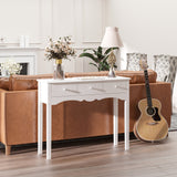 easycomfort easycomfort tavolo consolle moderno da ingresso in mdf con 3 cassetti 100x32x85 cm bianco