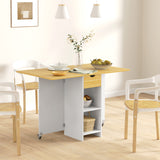 easycomfort easycomfort tavolo da pranzo pieghevole per 2 4 persone con 2 ribalte cassetto e ripiani quercia