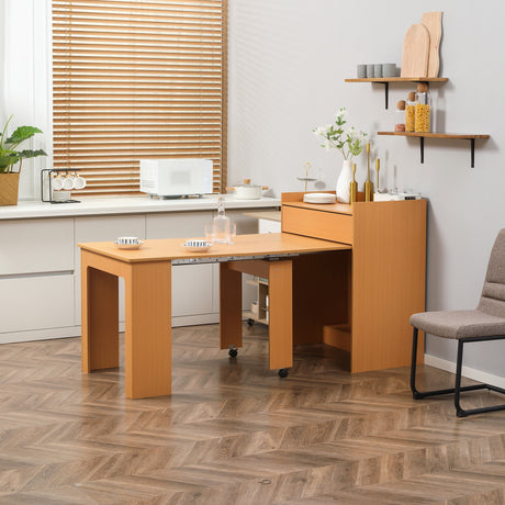 easycomfort easycomfort tavolo pieghevole da pranzo max 5 persone in truciolato e acciaio 84x180x100 cm color legno