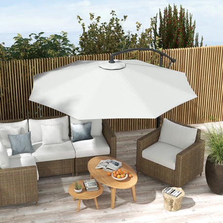 easycomfort easycomfort telo per ombrellone da 295 cm in poliestere bianco resistente allacqua con presa daria superiore