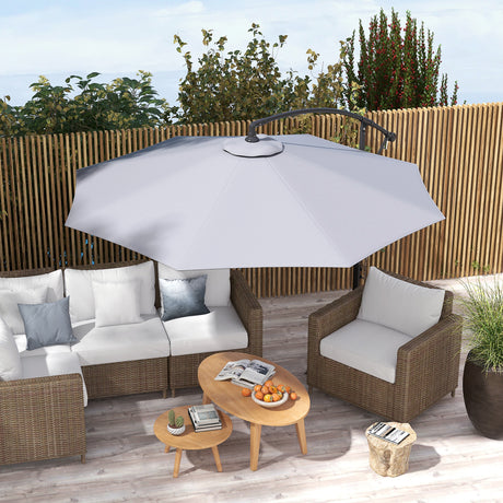 easycomfort easycomfort telo per ombrellone da 295 cm in poliestere grigio resistente allacqua con presa daria superiore