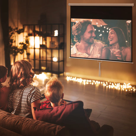 easycomfort easycomfort telo per proiettore 100 rapporto 169 fissaggio a muro e soffitto per casa e ufficio bianco