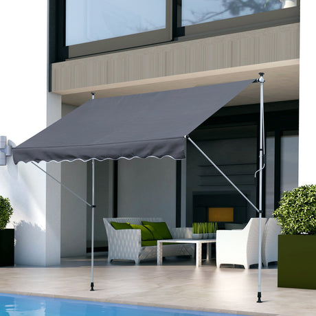 easycomfort easycomfort tenda da sole 3x1 5 m a bracci con manovella struttura telescopica in metallo e parasole in poliestere