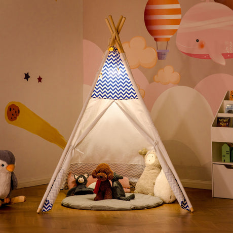 immagine-2-easycomfort-easycomfort-tenda-indiana-per-bambini-teepee-in-tessuto-e-legno-con-finestra-eta-3-6-anni-120x120x155cm-bianco-e-blu