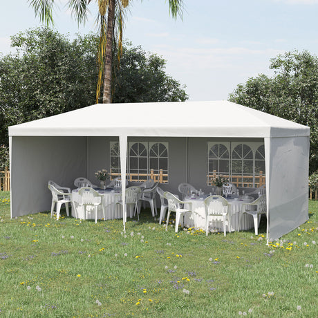 easycomfort easycomfort tendone da giardino pieghevole per feste ed eventi con pannelli rimovibili 5 83x2 95 m bianco