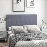 easycomfort easycomfort testiera letto matrimoniale trapuntata a bottoni con 2 ganci in tessuto effetto lino 160x7x120 cm grigia