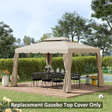 easycomfort easycomfort tettuccio di ricambio per gazebo da giardino 3x4m con tetto a 2 livelli in poliestere beige