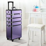 easycomfort easycomfort valigia porta trucchi professionale trolley makeup da viaggio in alluminio 2 ruote viola 33 5x23x7695 5cm ean 8054144137650
