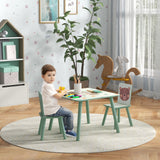 easycomfort easycomfortzonekiz set tavolo e sedie 3 pezzi per bambini 3 8 anni in mdf e legno di pino verde