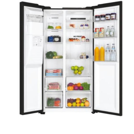 frigorifero side by side haier hsobpif9183 515 litri classe energetica f a1.775xl90 8xp65 9 no frost americano serie 3 nero 38233