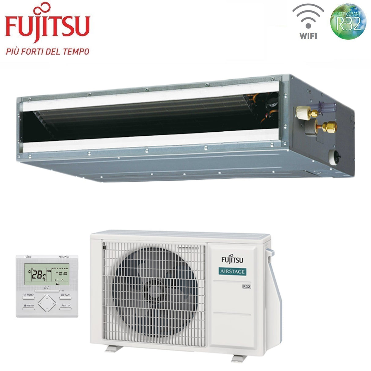 fujitsu climatizzatore condizionatore fujitsu canalizzato canalizzabile bassa prevalenza serie kl eco 14000 btu r 32 arxg14kllap a comando escluso