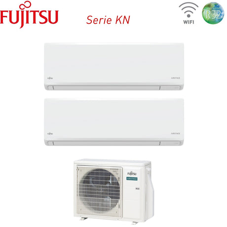 fujitsu condizionatore fujitsu dual split inverter kn airstage 912 con aoeg14kbca2 r 32 wi fi integrato