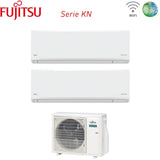 fujitsu condizionatore fujitsu dual split inverter kn airstage 99 con aoeg18kbca2 r 32 wi fi integrato
