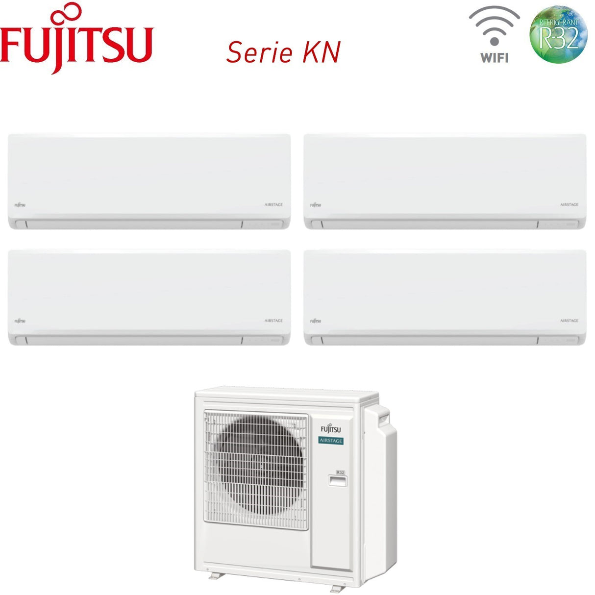 fujitsu condizionatore fujitsu quadri split inverter kn airstage 7779 con aoeg30kbta4 r 32 wi fi integrato