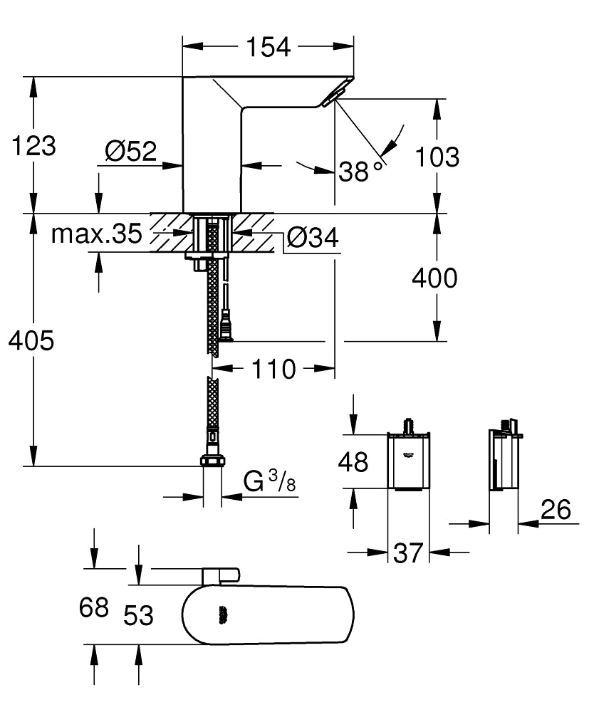 immagine-2-grohe-miscelatore-elettronico-a-infrarossi-grohe-bau-comsopolitan-e-con-dispositivo-di-miscelazione-e-blocco-temperatura