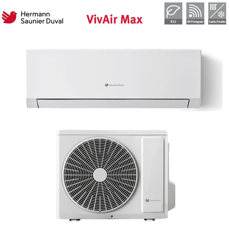 hermann saunier duval condizionatore hermann saunier duval vivair max 12000 btu sdhp 1 035 wn r 32 wi fi integrato