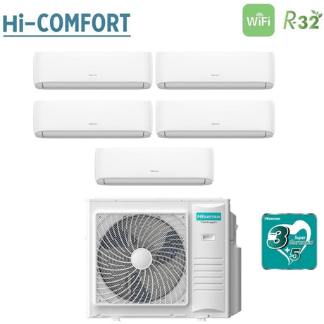 hisense condizionatore hisense penta split hi comfort 99999 con 5amw105u4rqc r 32 wi fi integrato
