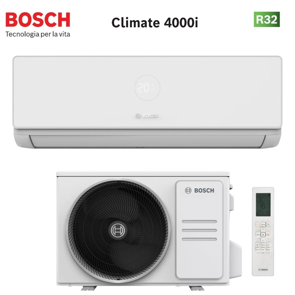 junkers bosch condizionatore bosch climate 4000i 18000 btu cl4000i set 52 we r 32 wi fi optional
