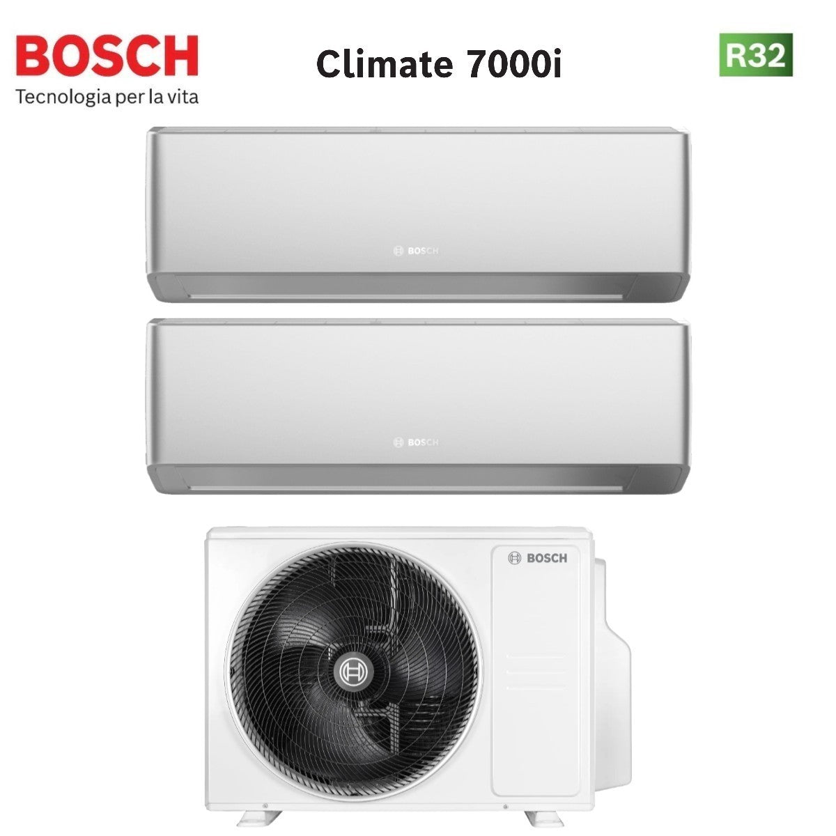 junkers bosch condizionatore dual split bosch climate 7000i silver 915 con 5000m 532 e r 32 wi fi integrato