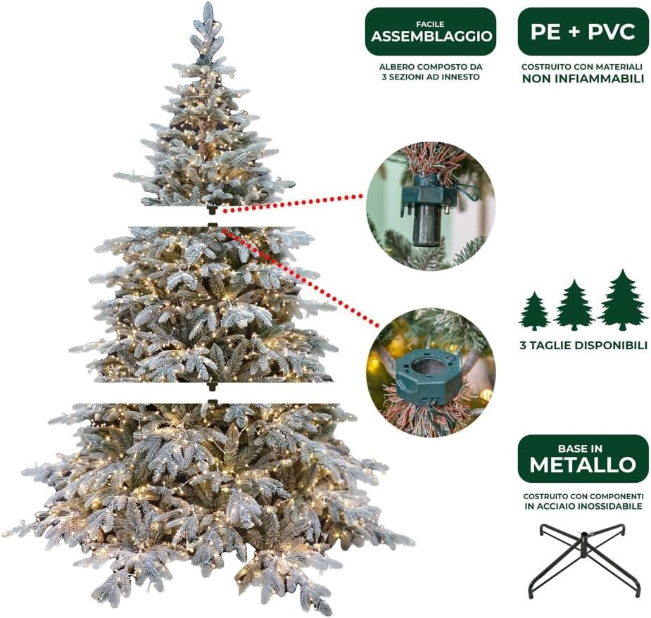 immagine-2-le-stelle-albero-di-natale-pino-verde-innevato-h-180cm-x-l-130cm-super-folto-effetto-real-touch-con-2000-luci-led-incorporate-e-base-croce-in-ferro-pieghevole