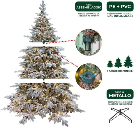 immagine-2-le-stelle-albero-di-natale-pino-verde-innevato-h-180cm-x-l-130cm-super-folto-effetto-real-touch-con-2000-luci-led-incorporate-e-base-croce-in-ferro-pieghevole