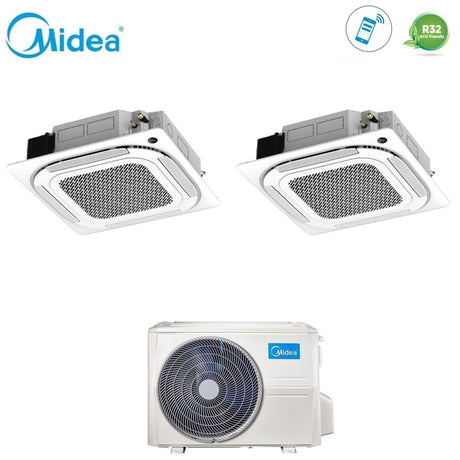 midea condizionatore dual split a cassetta midea 912 con m2oe 18hfn8 q r 32 wi fi optional con telecomando e griglia