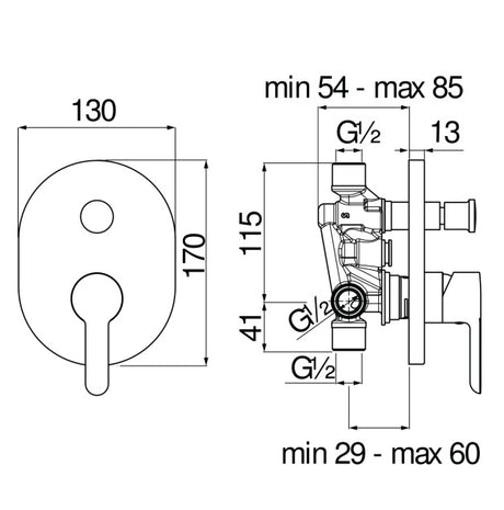nobili miscelatore doccia ad incasso nobili abc cromato